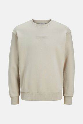 سوئیشرت بژ مردانه چاپی Jack & Jones - کد 885190185
