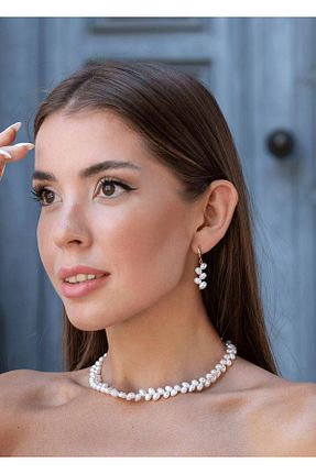 گردنبند مروارید سفید مروارید آب شیرین Ecru Atelier - کد 755425148