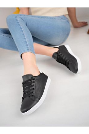 کفش اسنیکر مشکی زنانه بند دار Ayakkabı Ülkesi - کد 885213071