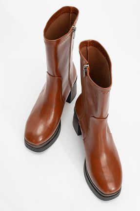 بوت / نیم بوت قهوه ای زنانه چرم مصنوعی luvishoes - کد 885207884