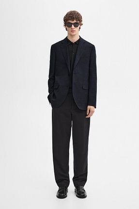 کت بلیزر سرمه ای مردانه پشم Massimo Dutti - کد 881889580