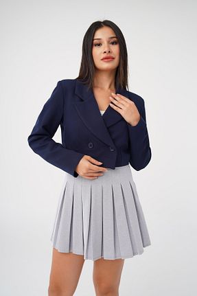 کت بلیزر سرمه ای زنانه پلی استر - الاستین Hipo Trend - کد 833691565