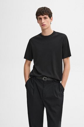 تیشرت مشکی زنانه یقه دوچرخه Massimo Dutti - کد 782868980