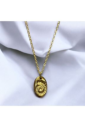 گردنبند جواهر زرد زنانه استیل ضد زنگ Store - کد 885207502