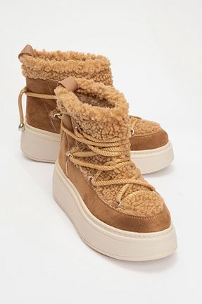 بوت برفی قهوه ای زنانه چرم مصنوعی luvishoes - کد 885213043