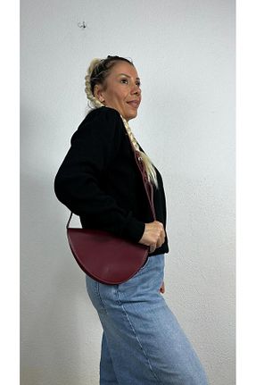 کیف دوشی زرشکی زنانه چرم مصنوعی NUNU365COM - کد 885276462