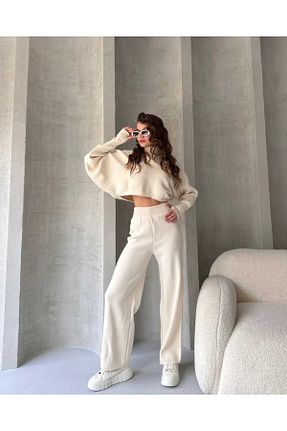 ست بالاتنه و پائین تنه بژ زنانه تریکو defiletekstil - کد 885286848