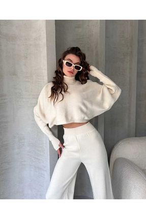 ست بالاتنه و پائین تنه بژ زنانه تریکو defiletekstil - کد 885286848