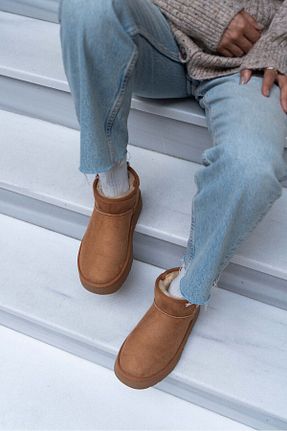 بوت / نیم بوت قهوه ای زنانه جیر NİŞANTAŞI SHOES - کد 410773478