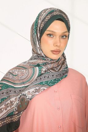 شال سبز زنانه پنبه ای hijabchi - کد 885335019