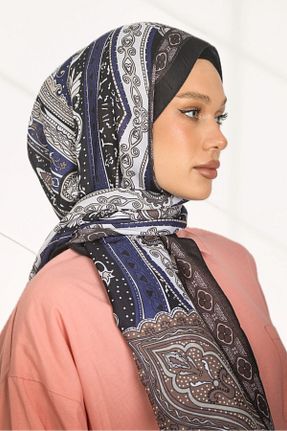 شال سرمه ای زنانه پنبه ای hijabchi - کد 885335024