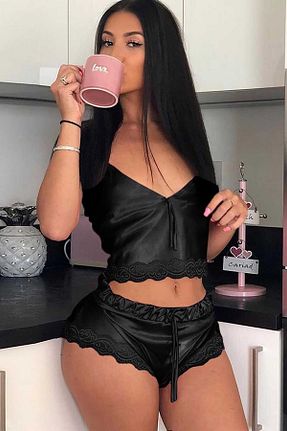 ست بالاتنه و پائین تنه مشکی زنانه بافتنی Merry See - کد 49501254