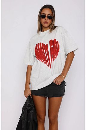تیشرت سفید زنانه اورسایز The Champ Clothing - کد 885400978