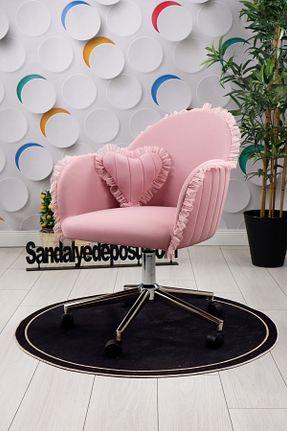 صندلی مطالعه صورتی Sabit SandalyeDeposu - کد 873737814