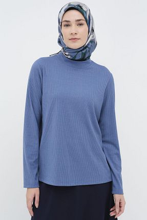 بلوز حجاب سرمه ای زنانه رگولار Tuğba - کد 885415224