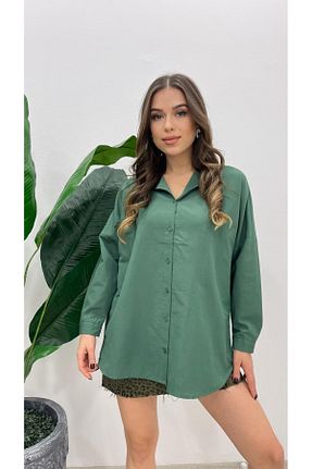 پیراهن سبز زنانه اورسایز MODA - کد 885414184