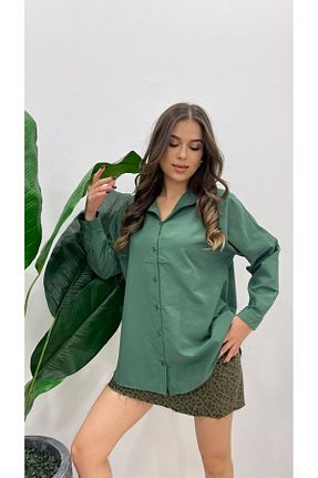 پیراهن سبز زنانه اورسایز MODA - کد 885414184