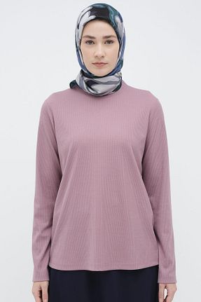 بلوز حجاب بنفش زنانه رگولار Tuğba - کد 885415207