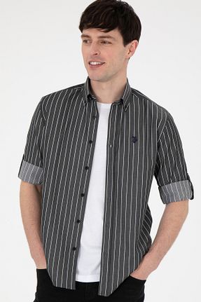پیراهن مشکی مردانه یقه پیراهنی U.S. Polo Assn. - کد 885464704