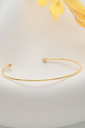 دستبند طلا زرد زنانه 14 عیار MOOM MÜCEVHERAT - کد 885488074