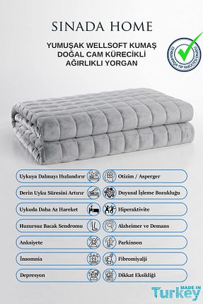 لحاف تکنفره طوسی Boncuk Elyaf Sinada - کد 885508938