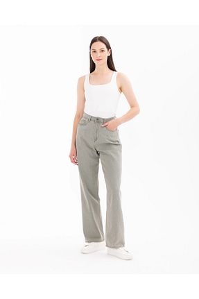 شلوار جین سبز زنانه پاچه گشاد SEÇİLSTORE - کد 885508395