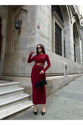 لباس زرشکی زنانه تریکو LB Laluna Butik - کد 880936083