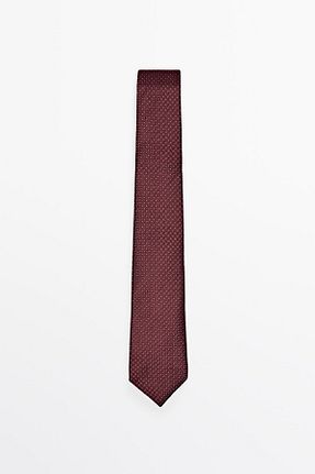 کراوات زرشکی مردانه بافتنی Massimo Dutti - کد 885516444