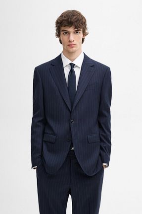 کت بلیزر سرمه ای مردانه پشم Massimo Dutti - کد 885518390