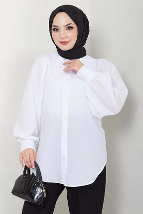 بلوز حجاب سفید زنانه رگولار hafsamina - کد 885516935