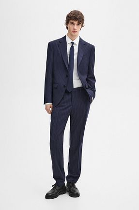 کت بلیزر سرمه ای مردانه پشم Massimo Dutti - کد 885518390
