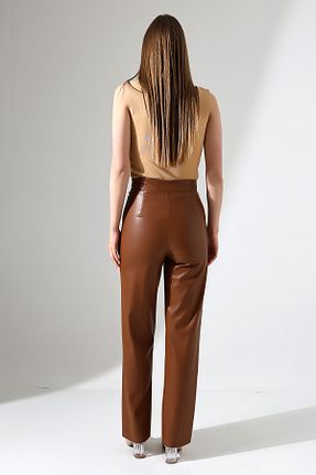 شلوار حجاب قهوه ای زنانه چرم مصنوعی Zula Moda - کد 885518448