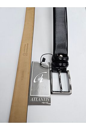 کمربند مشکی مردانه چرم خالص Atlantis Collection - کد 885508413