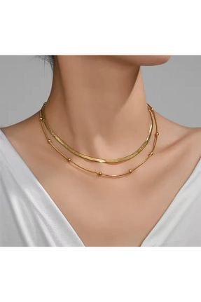 گردنبند استیل ( فولاد ) طلائی زنانه استیل (فولاد) Betymery Aksesuar - کد 885545871