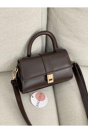 کیف دوشی قهوه ای زنانه چرم مصنوعی BAGLOVİS - کد 885554156