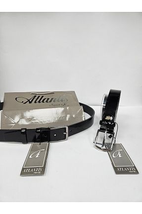 کمربند مشکی مردانه چرم خالص Atlantis Collection - کد 885560421