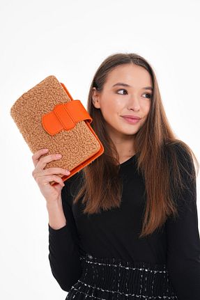 کیف پورتفوی و کلاچ نارنجی زنانه چرم مصنوعی Erkan İçen Design - کد 885569251