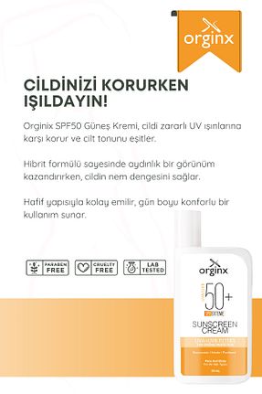 کرم ضد آفتاب صورت SPF 50 + Orginx - کد 868570008
