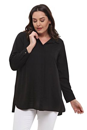 پیراهن سایز بزرگ مشکی زنانه سایز بزرگ Hanezza - کد 36680334