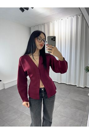 بلوز زرشکی زنانه ساده anonim - کد 885636196