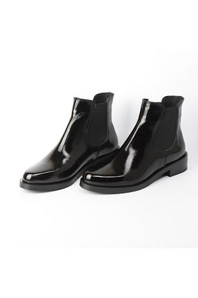 بوت / نیم بوت مشکی زنانه چرم لاکی LİYS COLLECTİON - کد 883856134