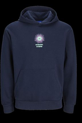 سوئیشرت سرمه ای مردانه چاپی Jack & Jones - کد 789078526