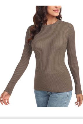 پلیور قهوه ای زنانه ساده youknitwear you - کد 885676102