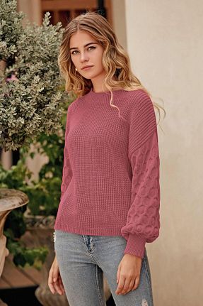 پلیور قهوه ای زنانه Saç Örgü AQE FASHION - کد 885675446