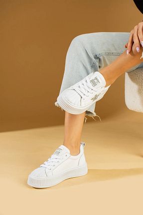کفش اسنیکر سفید مردانه بند دار LOVİNS - کد 885672542