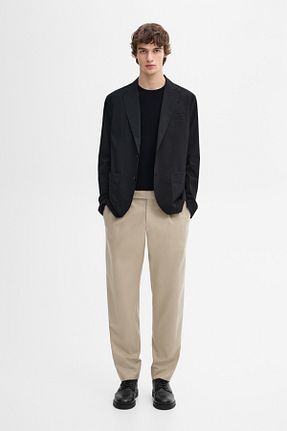 کت بلیزر سرمه ای مردانه پلی استر Massimo Dutti - کد 885678304