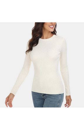 پلیور سفید زنانه ساده youknitwear you - کد 885676136