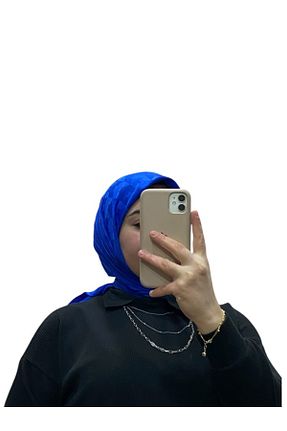روسری سرمه ای کرپ ساتن ابریشم LOSYANA - کد 885677863