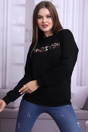 سوئیشرت مشکی زنانه چاپی Deafox - کد 146754489