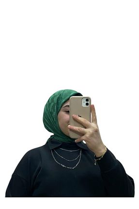 روسری سبز کرپ ساتن ابریشم LOSYANA - کد 885677790
